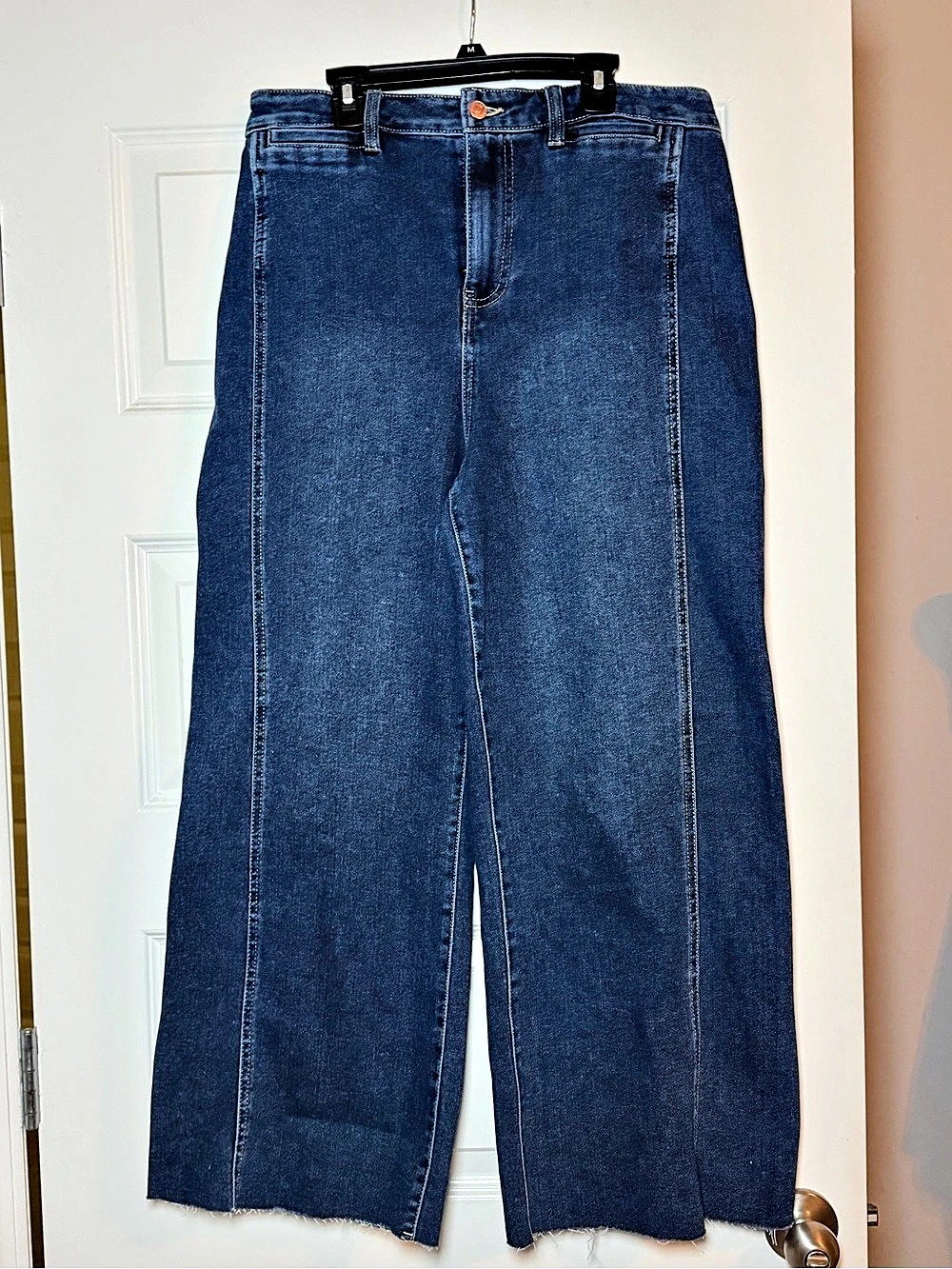 Express Wide High-Rise Jeans Wide Leg Blue Waist 12